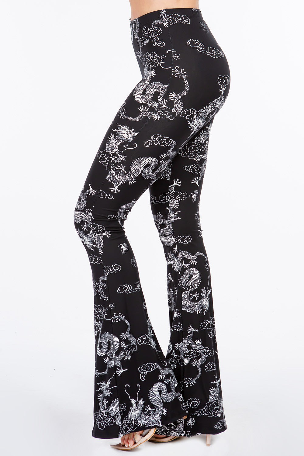 Dragon Print Bell Bottoms