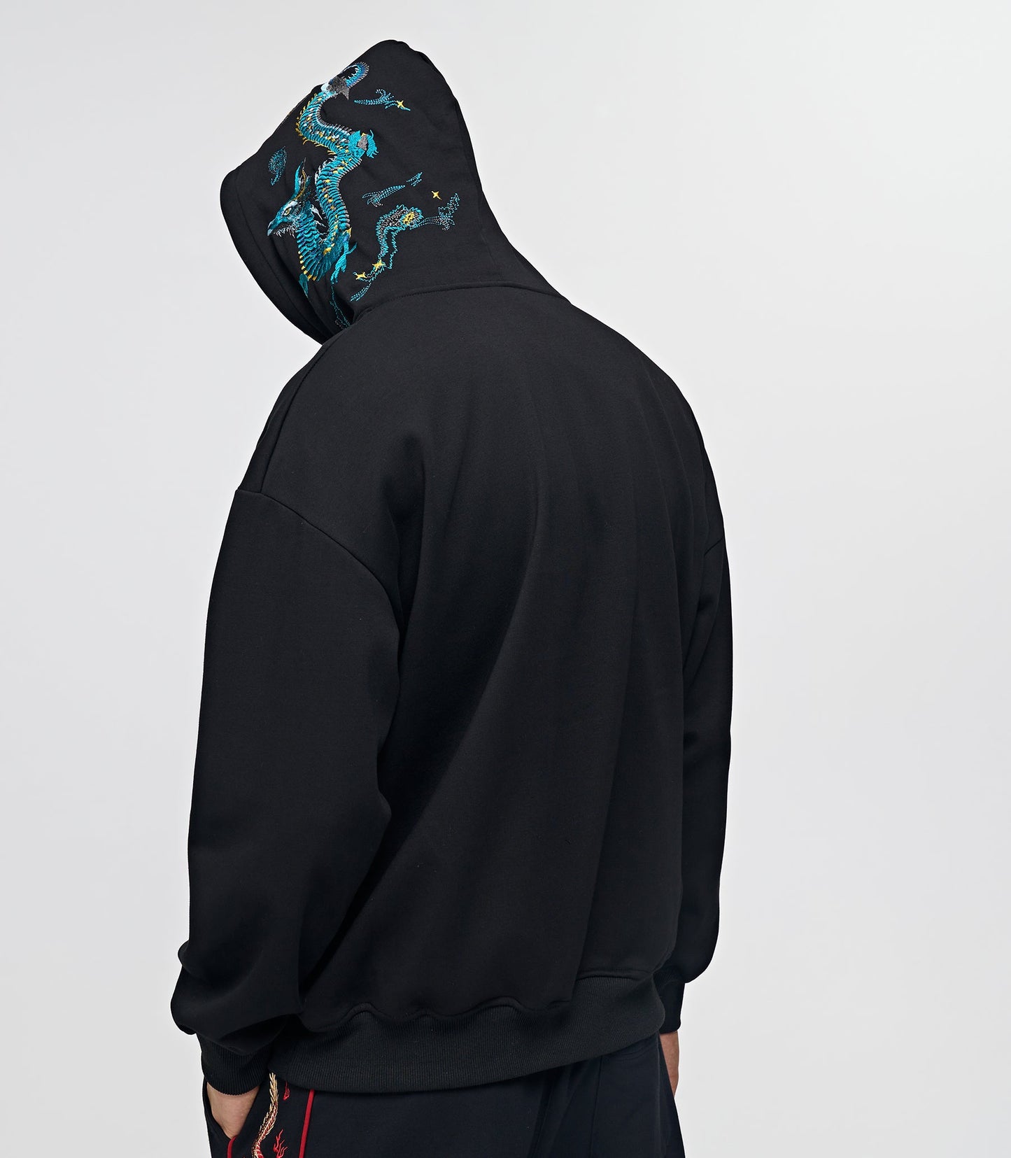 Flying Blue Dragon Embroidery Hoodie