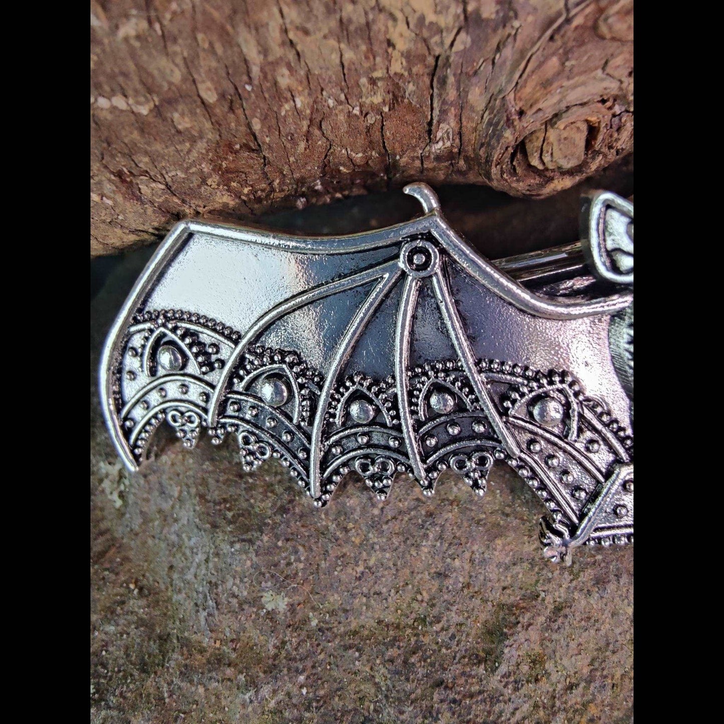 Filigree Bat French Barrette