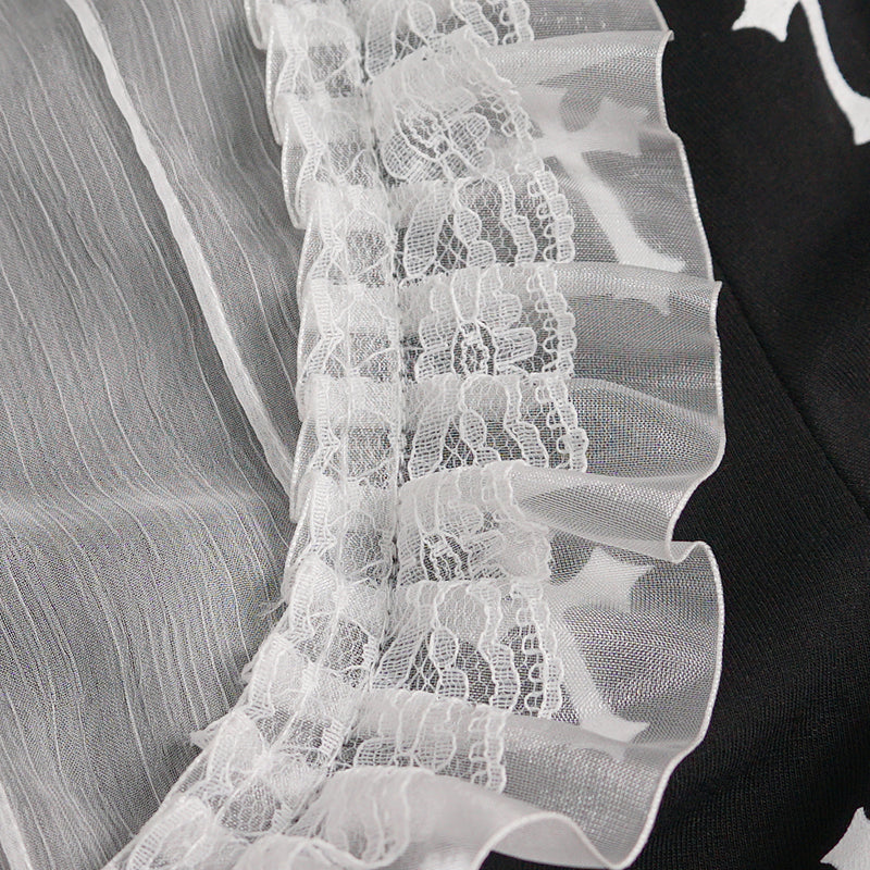 Falling Crucifix Patterned Top