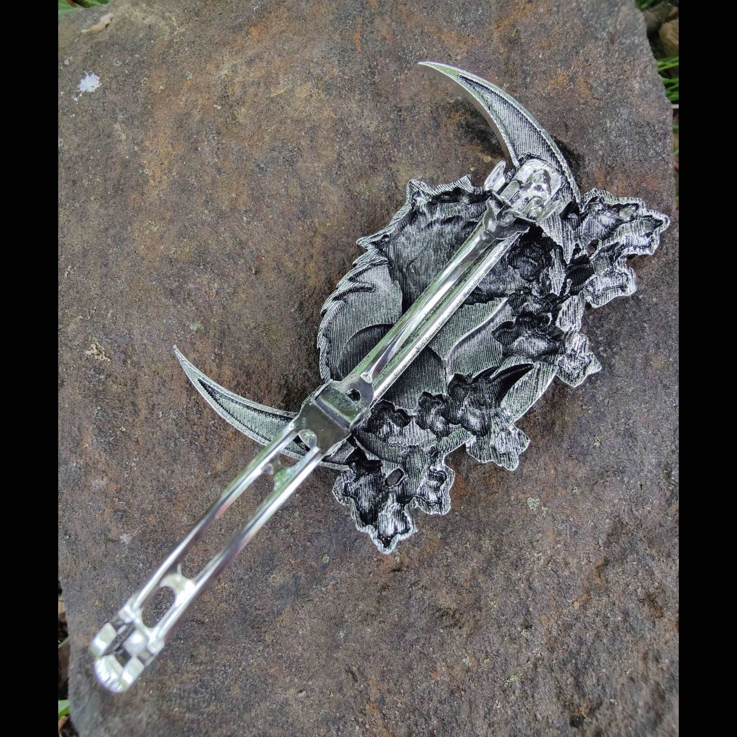 Celestial Opossum French Barrette