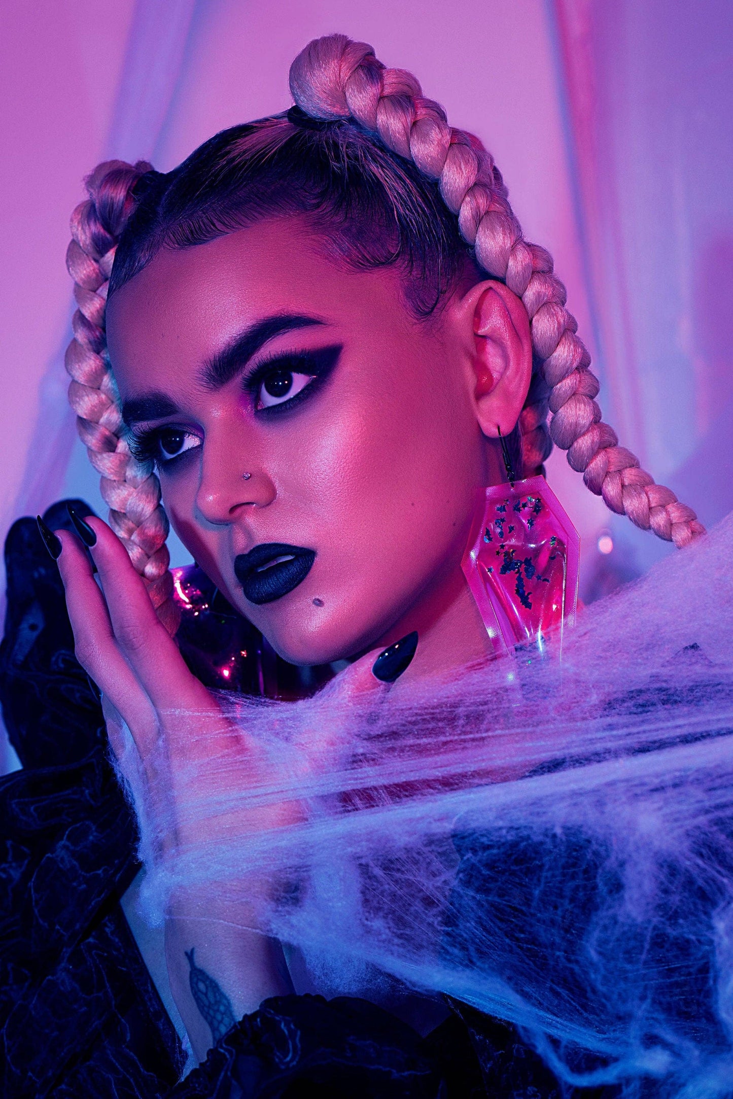 Liquid Glitter Coffin Earrings - Night of Fright