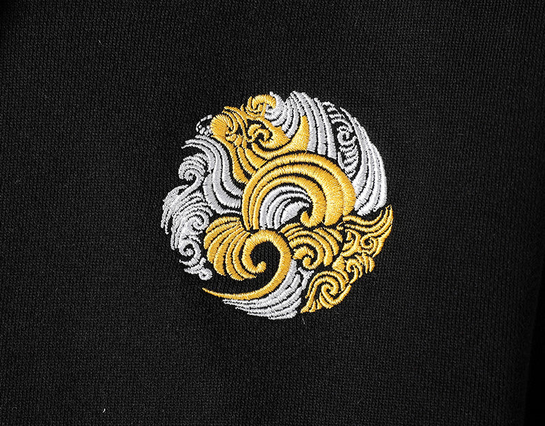 Emerald Dragon Embroidery Hoodie