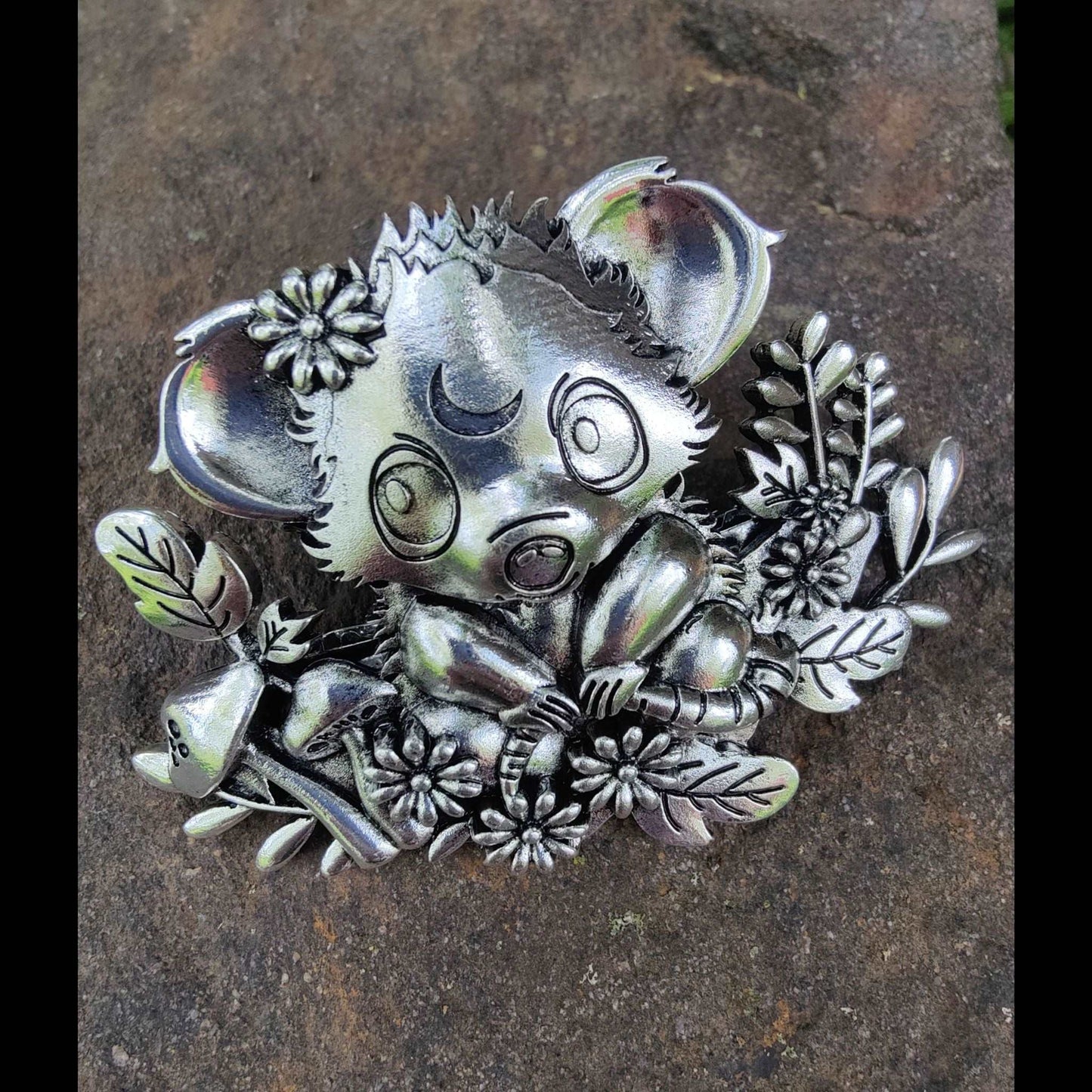 Celestial Opossum French Barrette