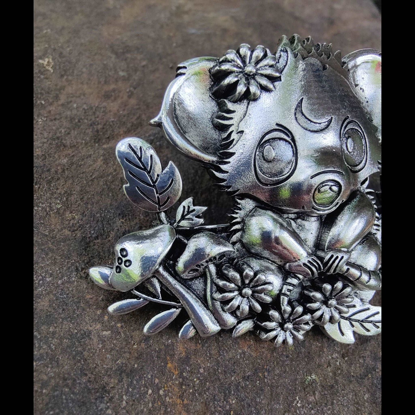 Celestial Opossum French Barrette