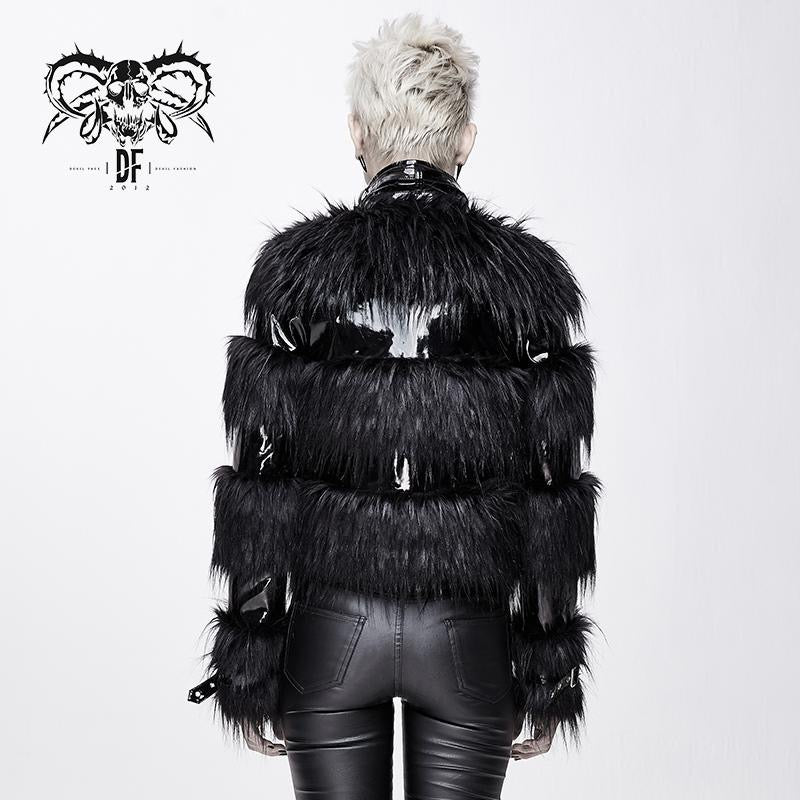 Crossraods Faux Fur and PU Jacket