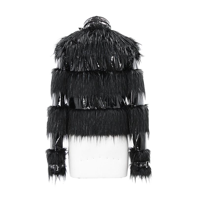 Crossraods Faux Fur and PU Jacket