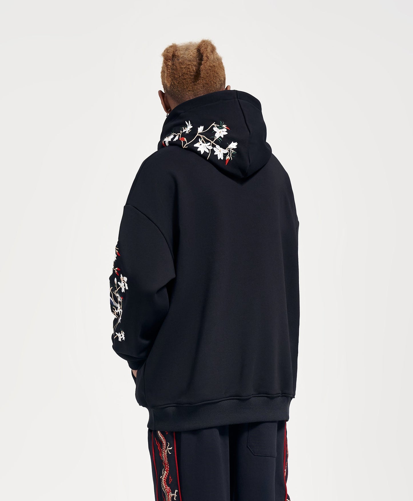 Flowers and Birds Embroidery Hoodie