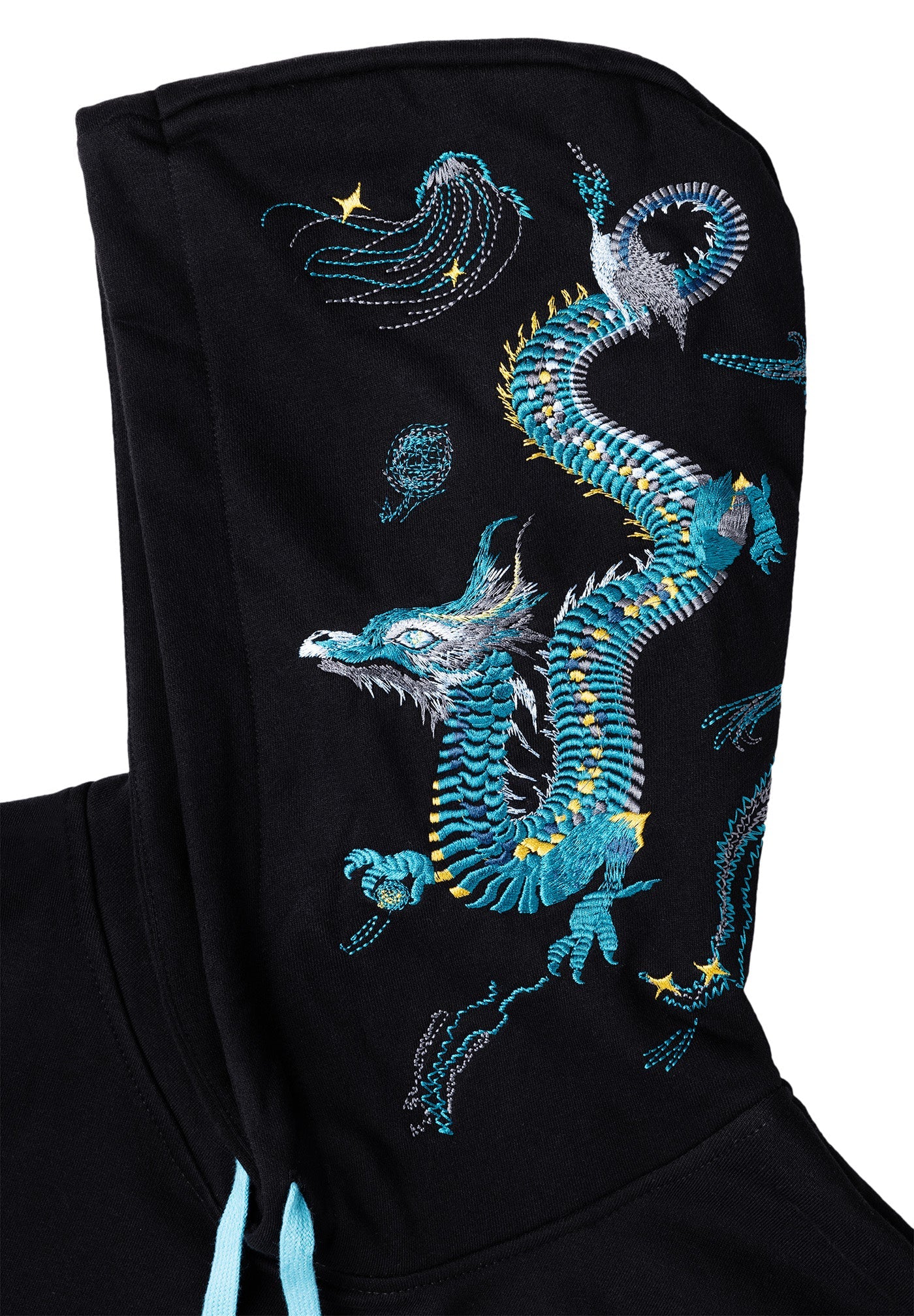 Flying Blue Dragon Embroidery Hoodie