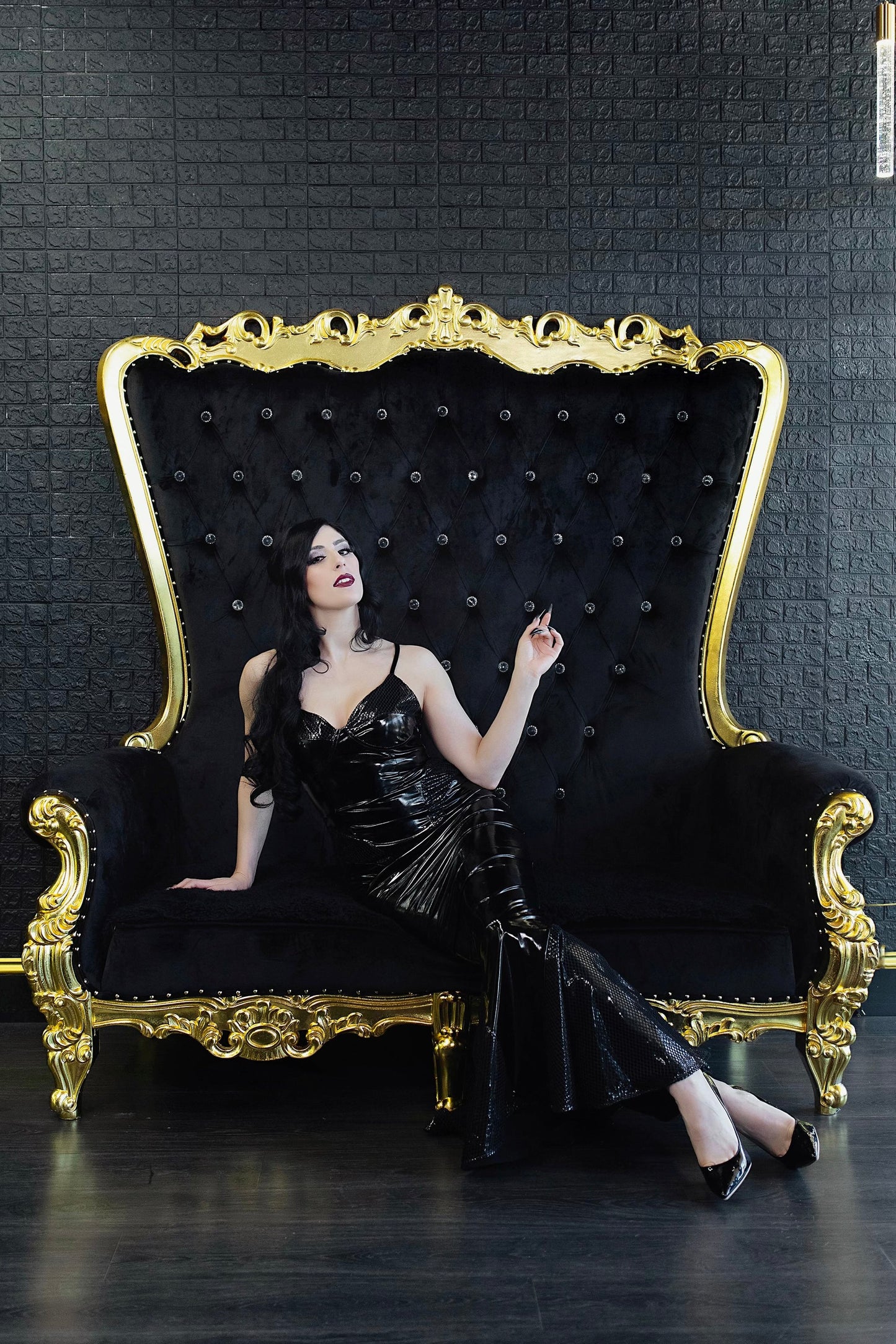 Creature Vinyl Dress in Black