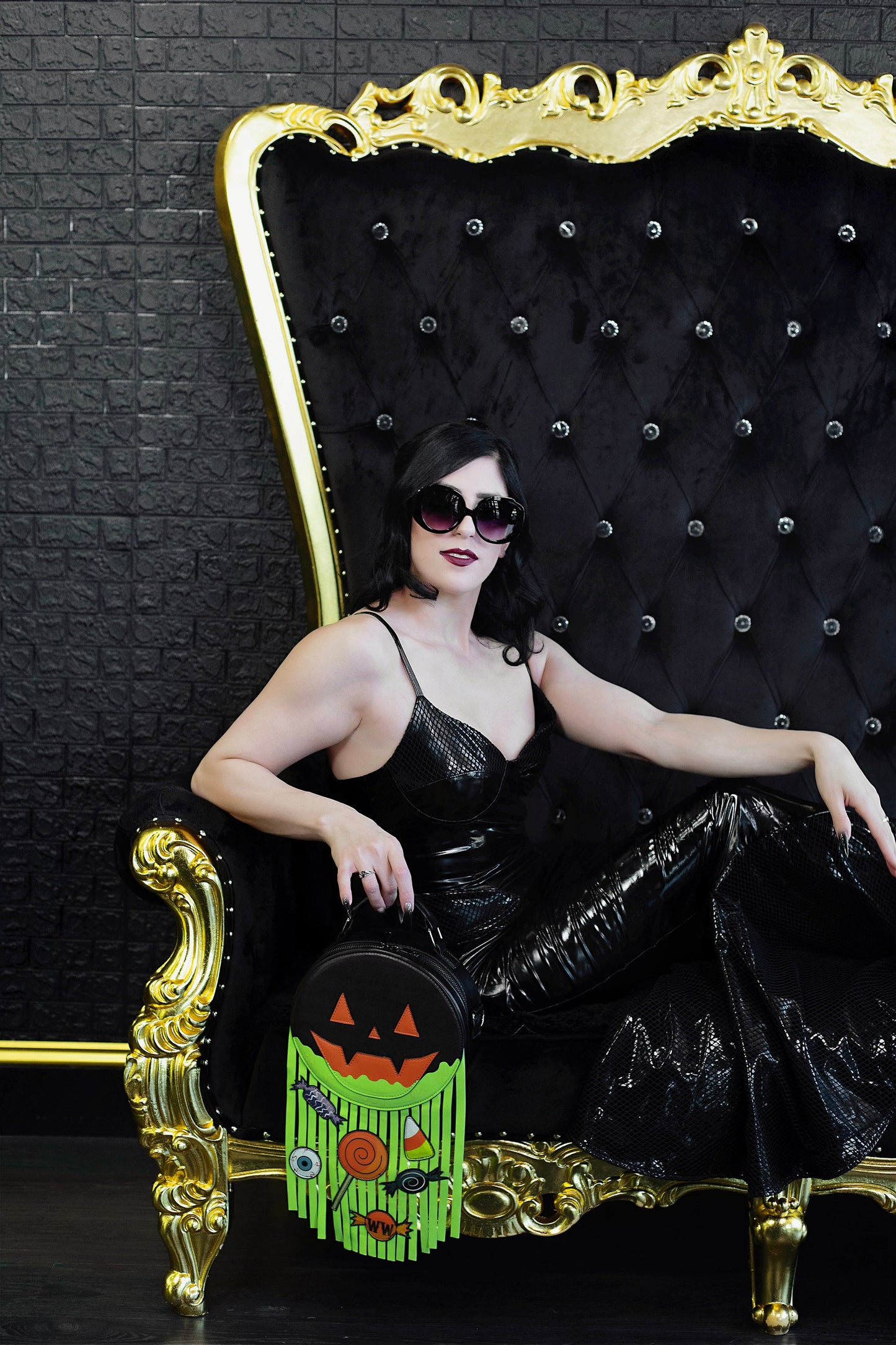 Creature Vinyl Dress in Black