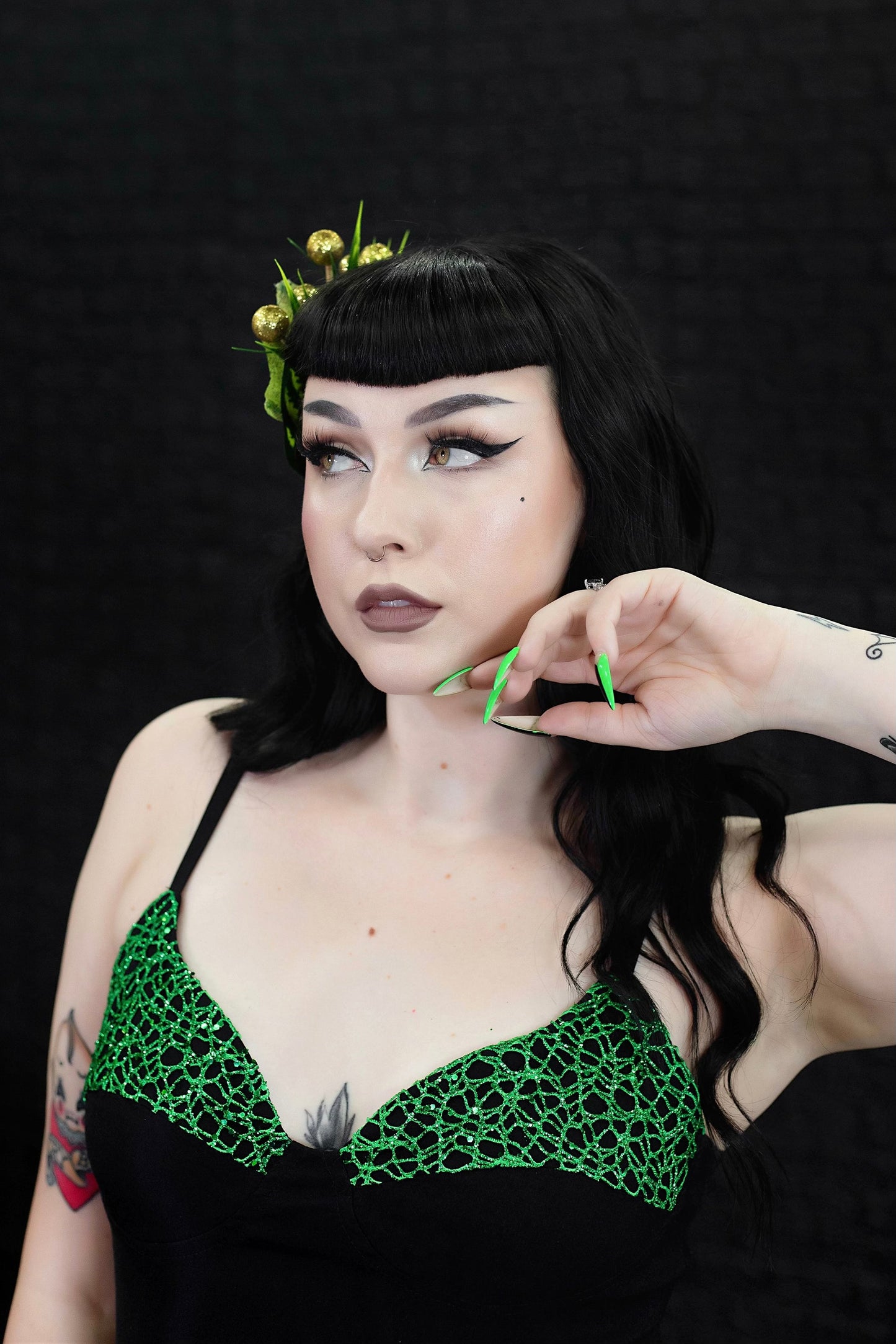 Creature Sparkle Dress in Green