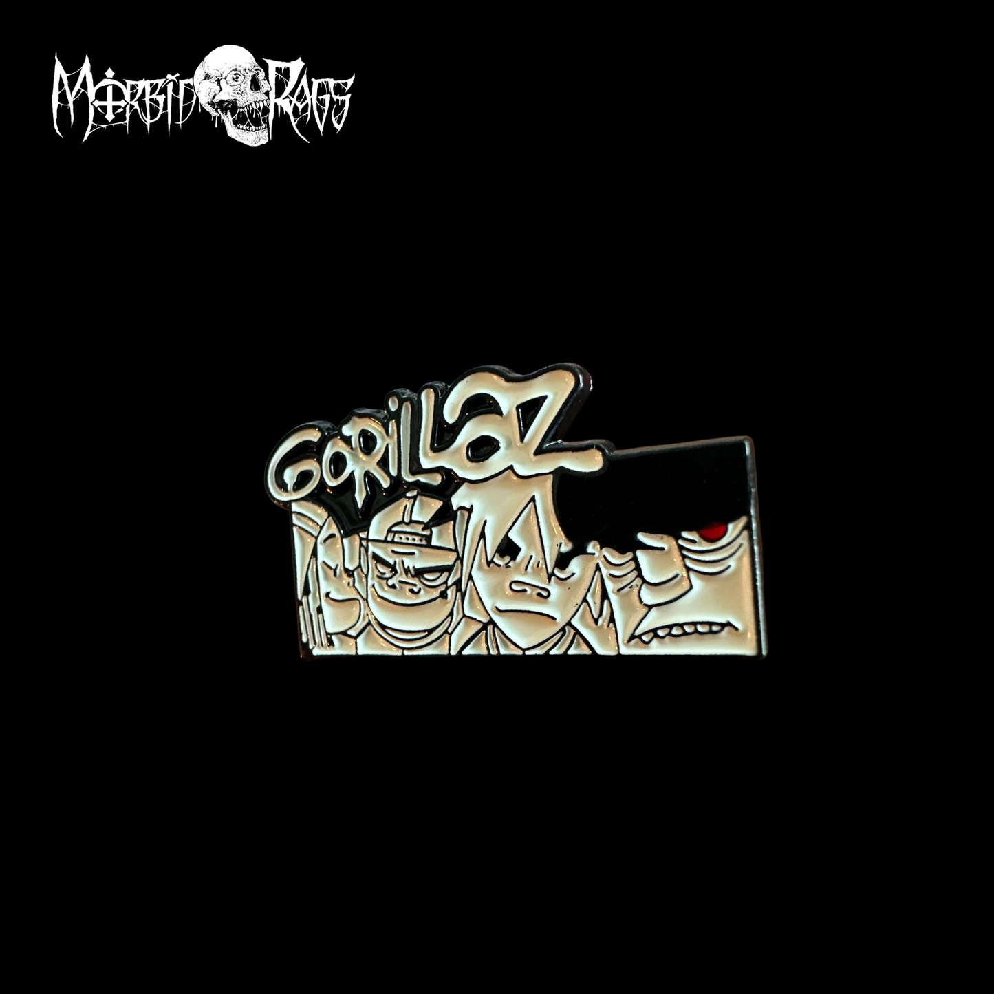 Gorillaz White Pin