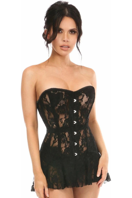 Sheer Lace Corset Dress