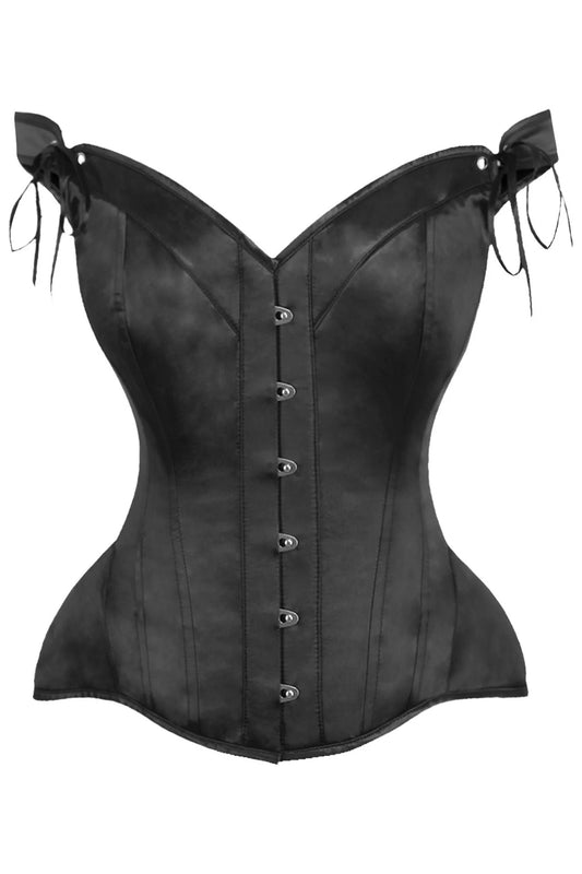 Black Satin Steel Boned Corset