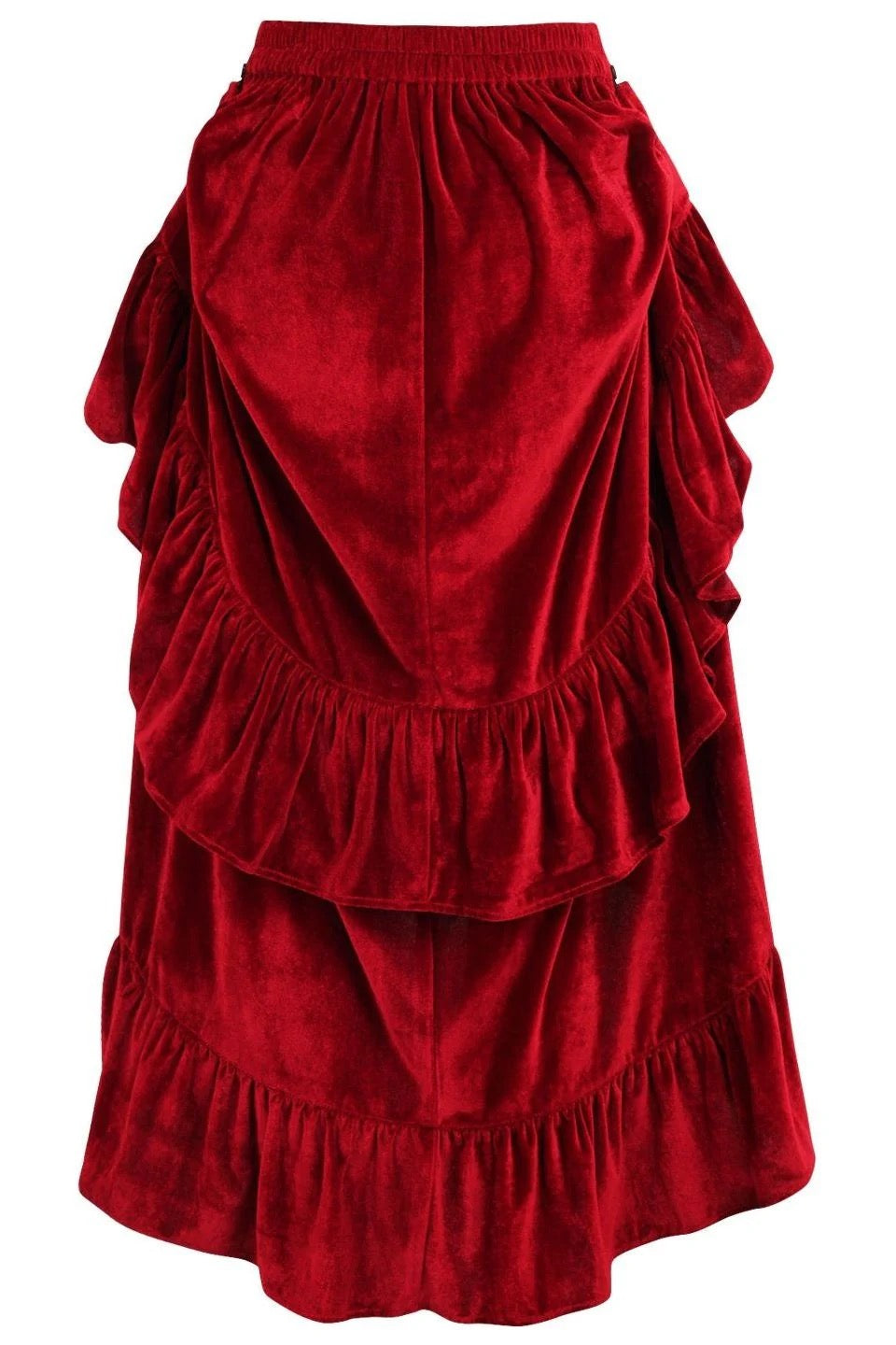 Dark Red Velvet Bustle Skirt
