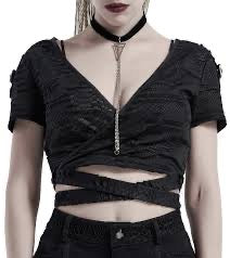Distressed wrap Top