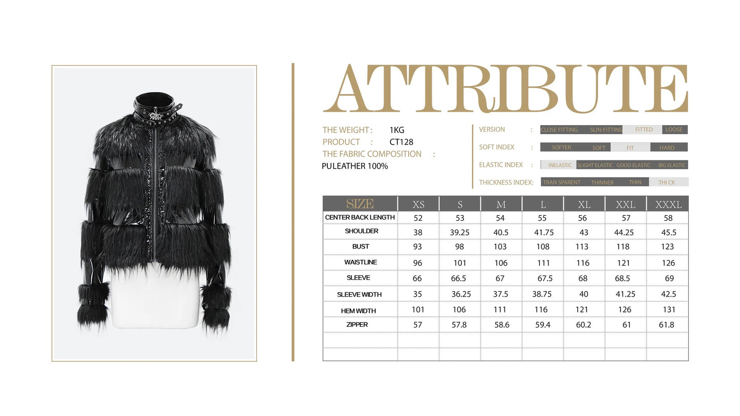Crossraods Faux Fur and PU Jacket