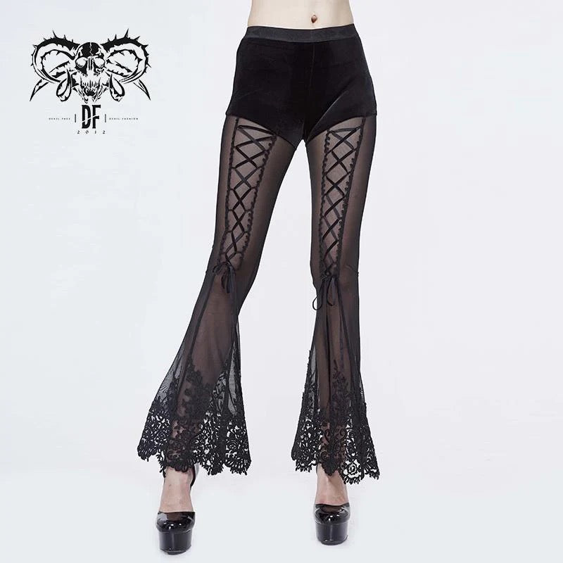Hex Ivy Mesh Bell Bottoms