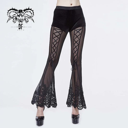 Hex Ivy Mesh Bell Bottoms