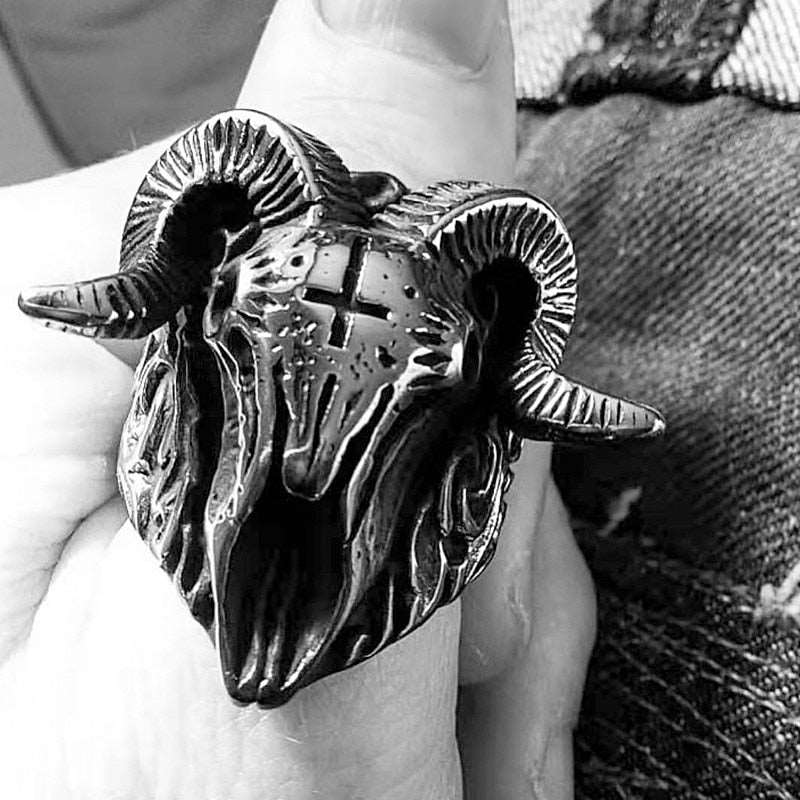 Jocelyn Goat Skull Ring