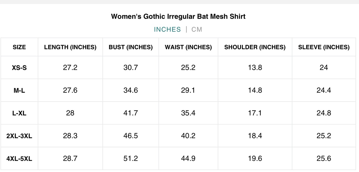 Irregular Bat Mesh Top
