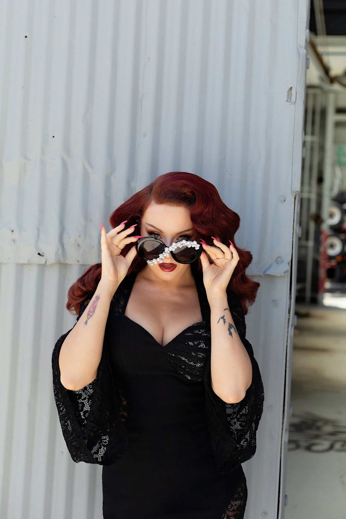 Deborah Asymmetrical Lace Dress