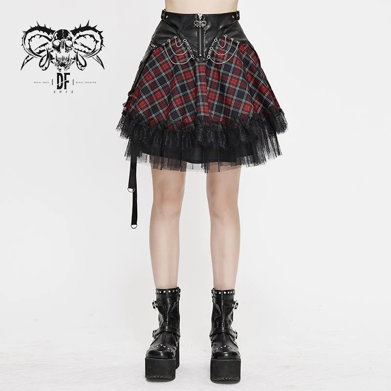 Noice Annoys Plaid skirt