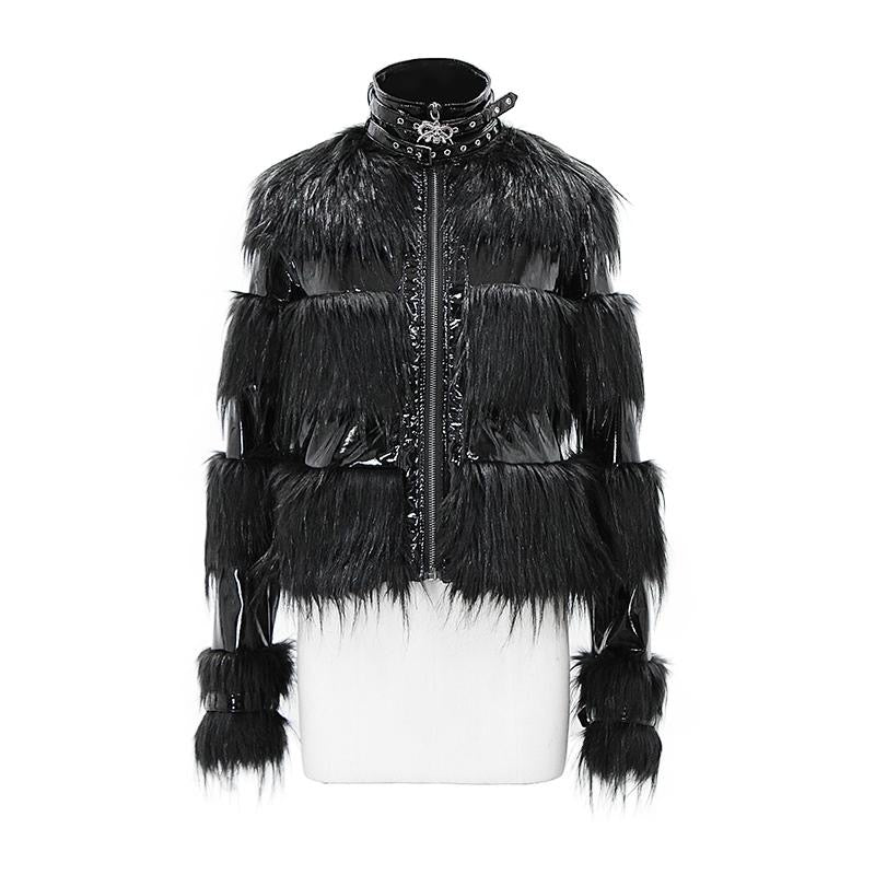 Crossraods Faux Fur and PU Jacket