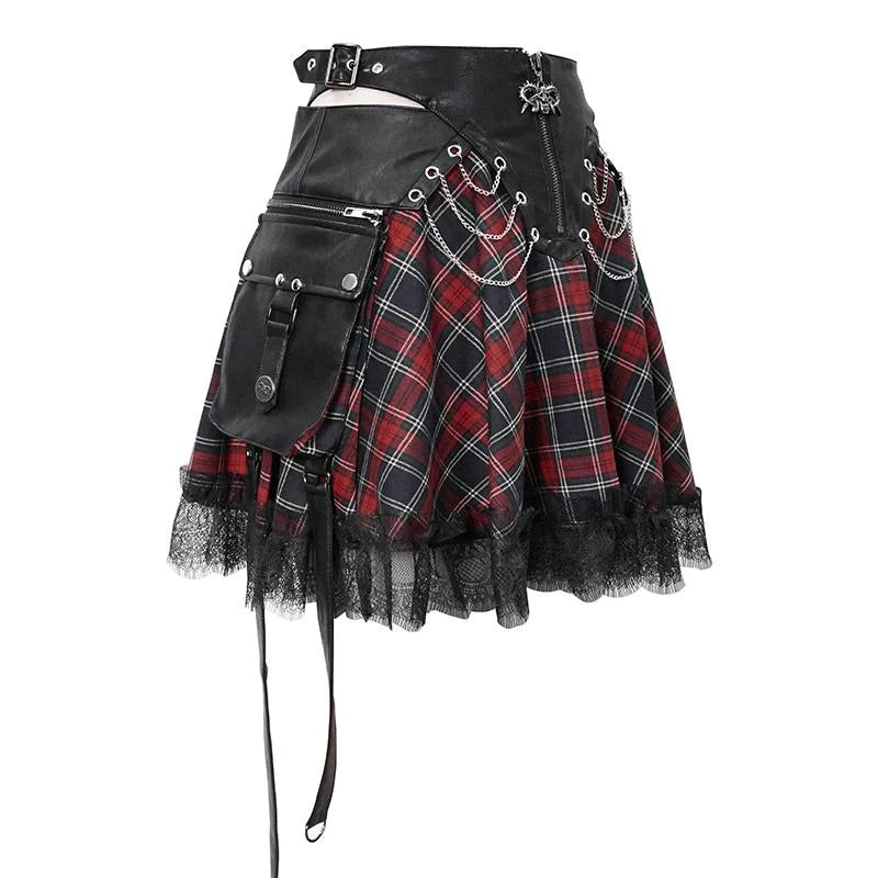 Noice Annoys Plaid skirt