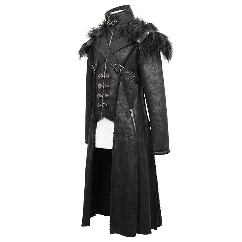 Coat with Detachable Faux Fur