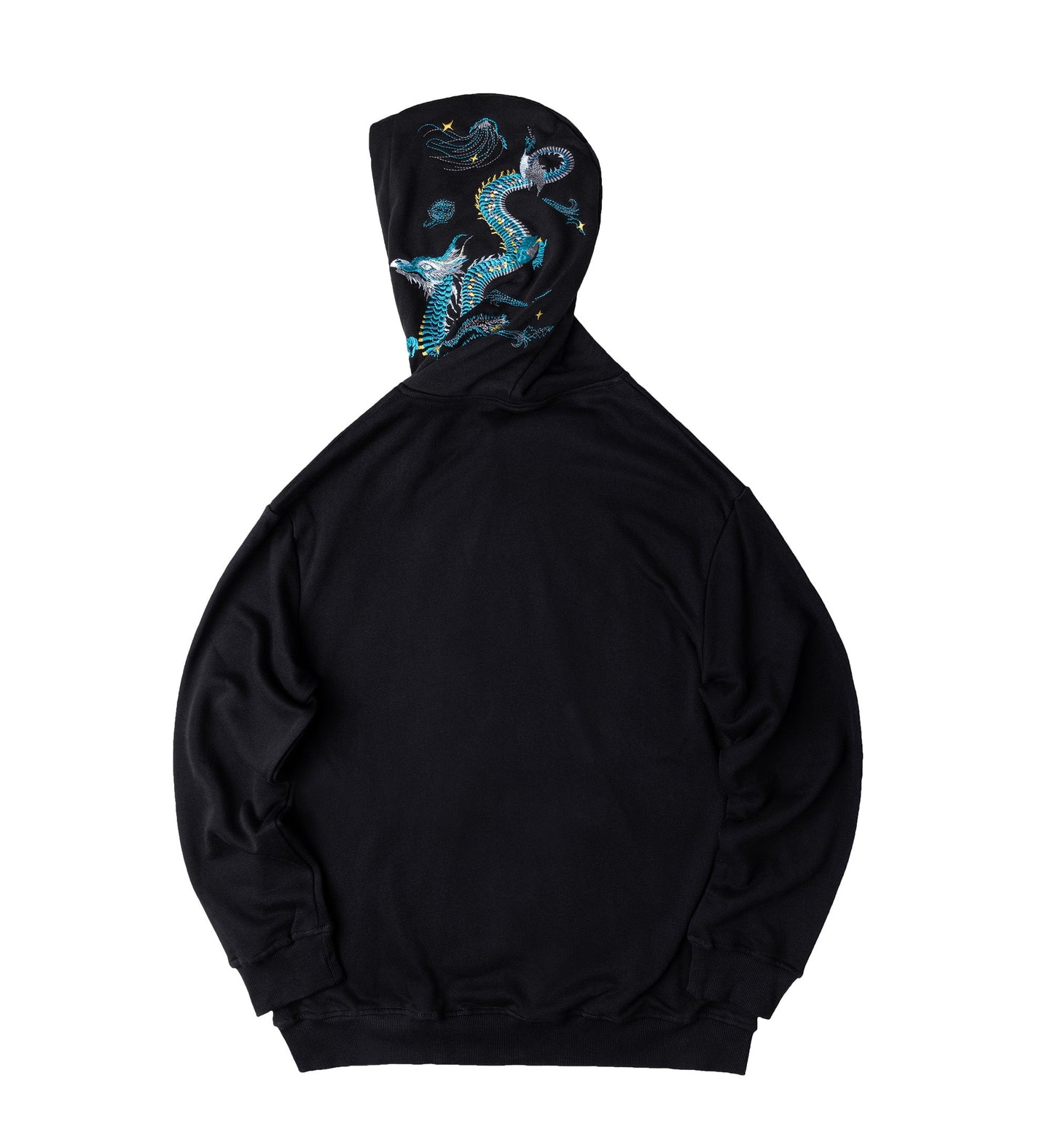 Flying Blue Dragon Embroidery Hoodie