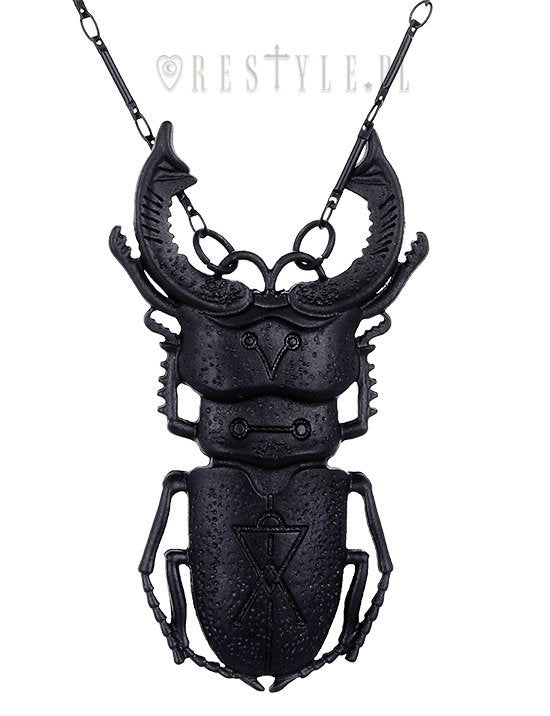 Black Beetle Necklace