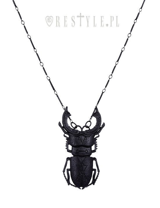 Black Beetle Necklace