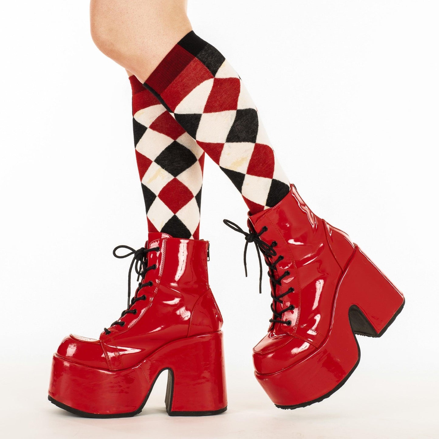 Haunting Harlequin Knee High Socks
