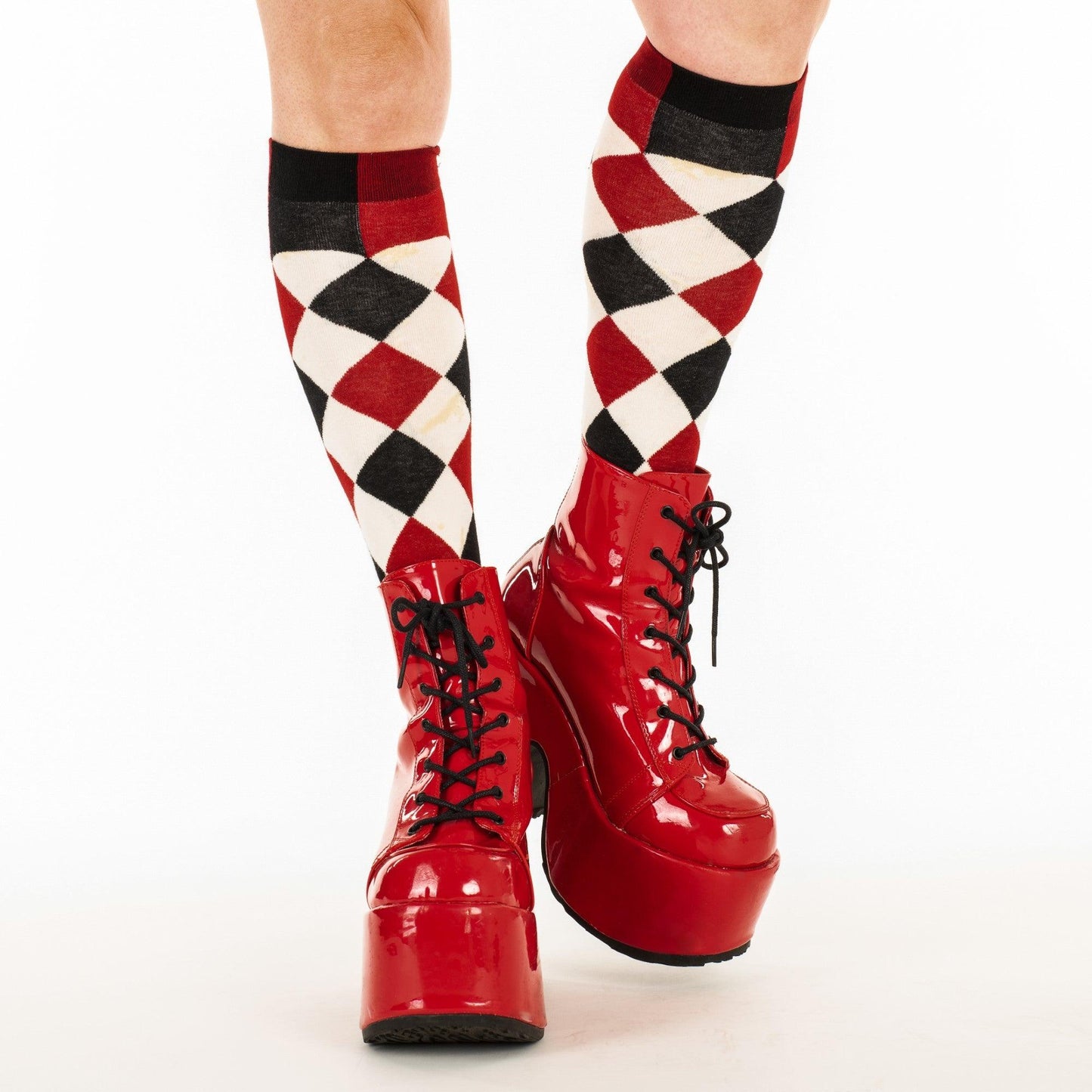 Haunting Harlequin Knee High Socks