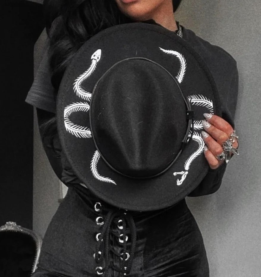 Snake Skeleton Felt Hat