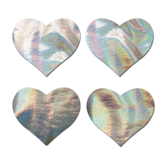 Small Holo Silver Hearts