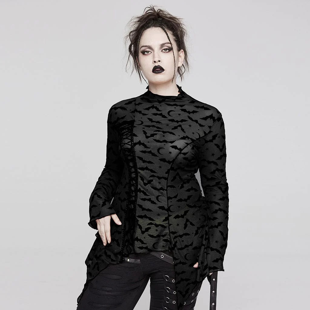 Irregular Bat Mesh Top