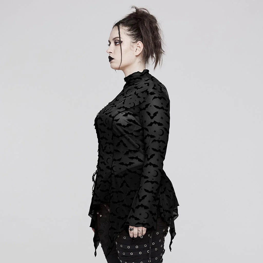 Irregular Bat Mesh Top