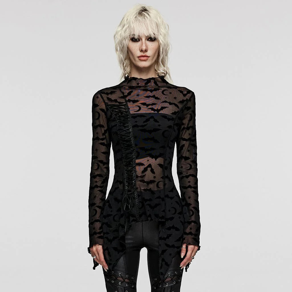 Irregular Bat Mesh Top