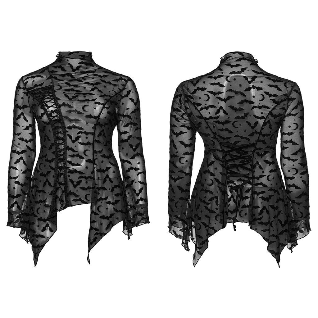 Irregular Bat Mesh Top