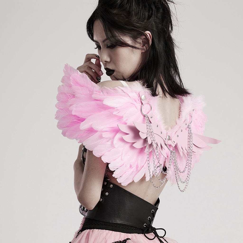 Pastel Pink Feather Harness