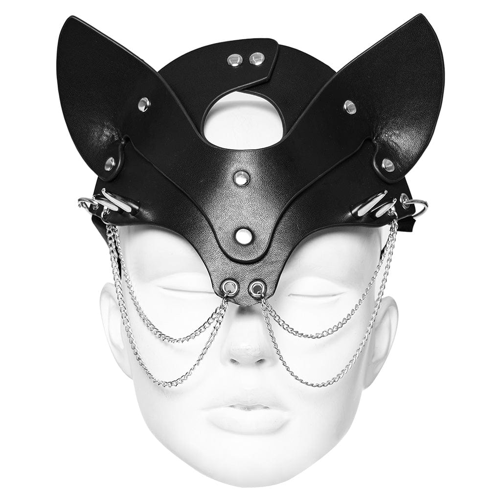 Faux Leather Cat Mask