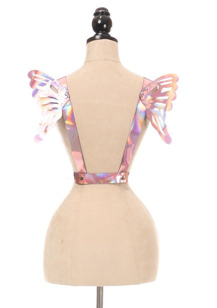 Pink Holo Butterfly Harness Available in Plus