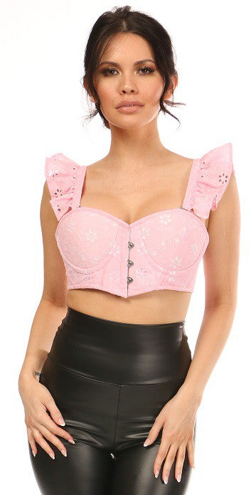 Soft Pink Eyelette Bustier