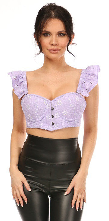 Pastel Purple Eyelet Bustier