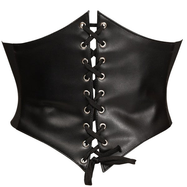 Black Faux Leather Waist Belt