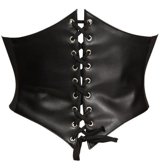Black Faux Leather Waist Belt