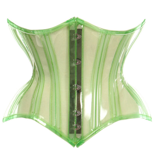 Green Vinyl  Clear Underbust Corset